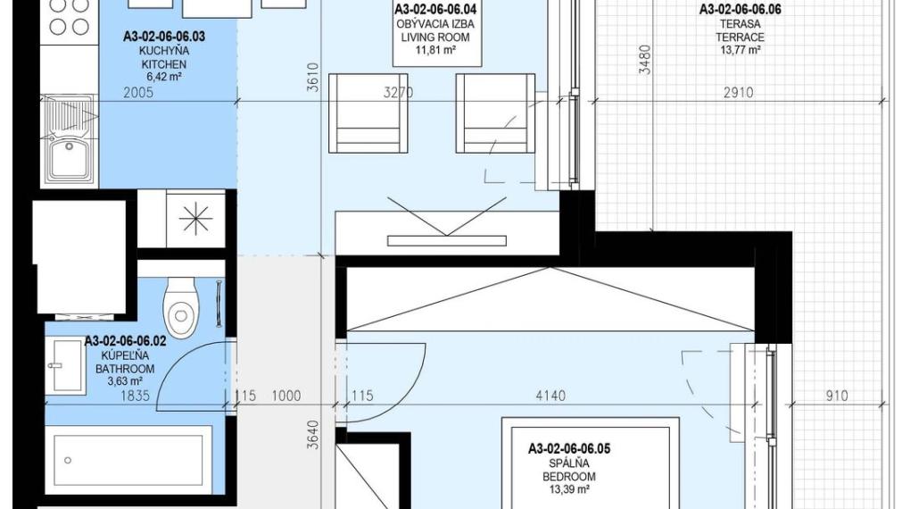 Neibrs | (2) izbový byt na prenájom s terasou a garážovým parkovacím miestom, Slnečnice - Zóna Mesto v mestskej časť Petržalka