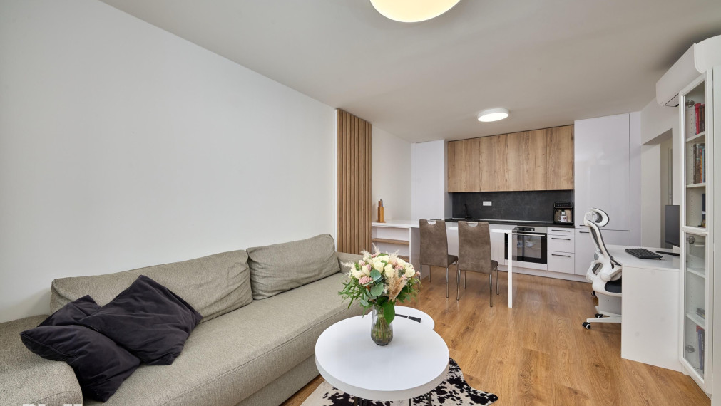 Neibrs | Exkluzívne na prenájom nový 2i byt, 48m2 v centre, balkón,výťah, kobka, novostavba, Trenčianska, Bratislava