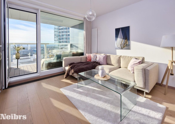 Neibrs | Na prenájom moderný 2-izbový byt s výhľadom na Dunaj – PANORAMA CITY, Staré Mesto